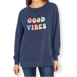 Wildfox Woman’s Statement Sweatshirt in Blue Size M